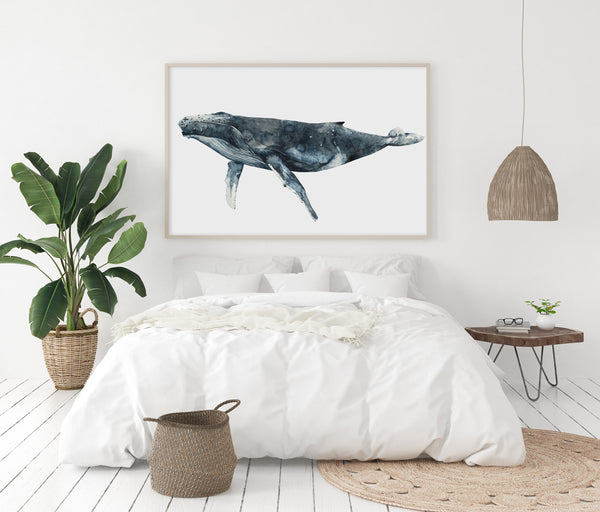 Coastal homeware whale art print