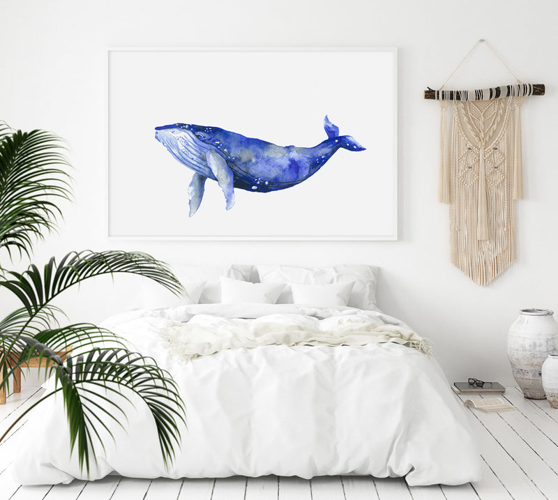 Coastal homewares whale art print