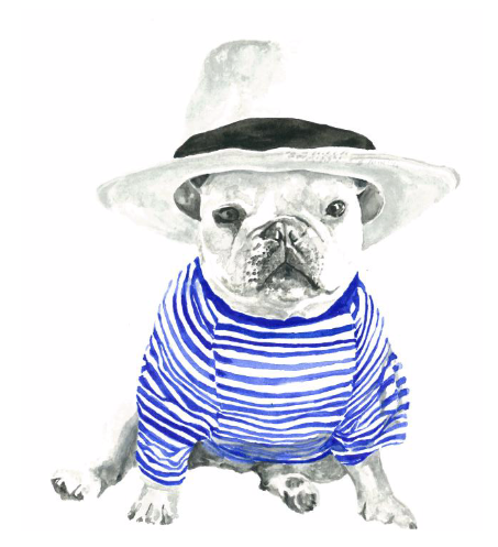 Boathouse Stripes: Watercolour Wall Print