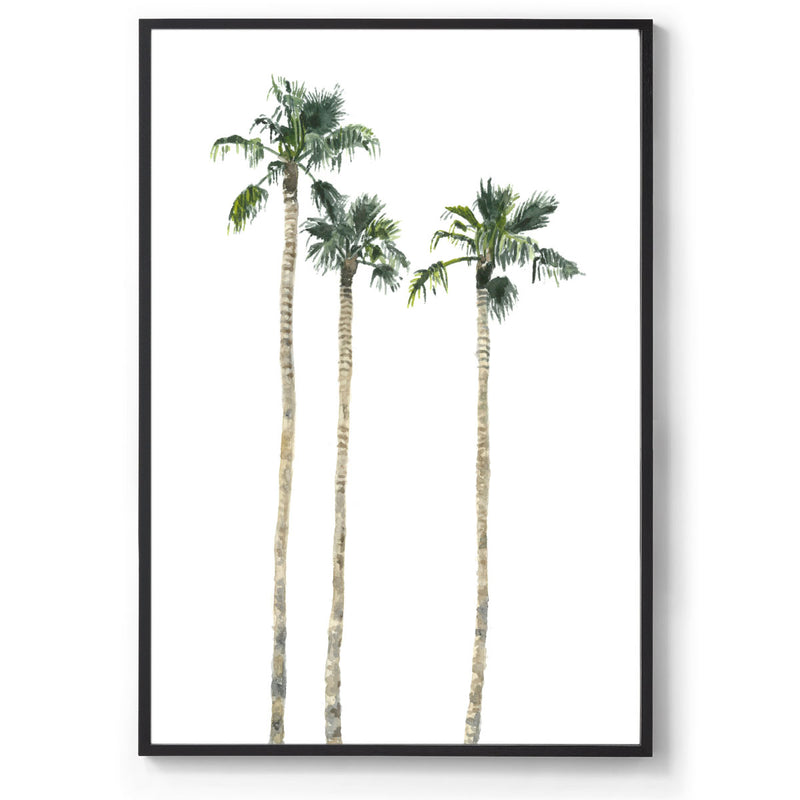 Palm Springs palm trees art print black frame