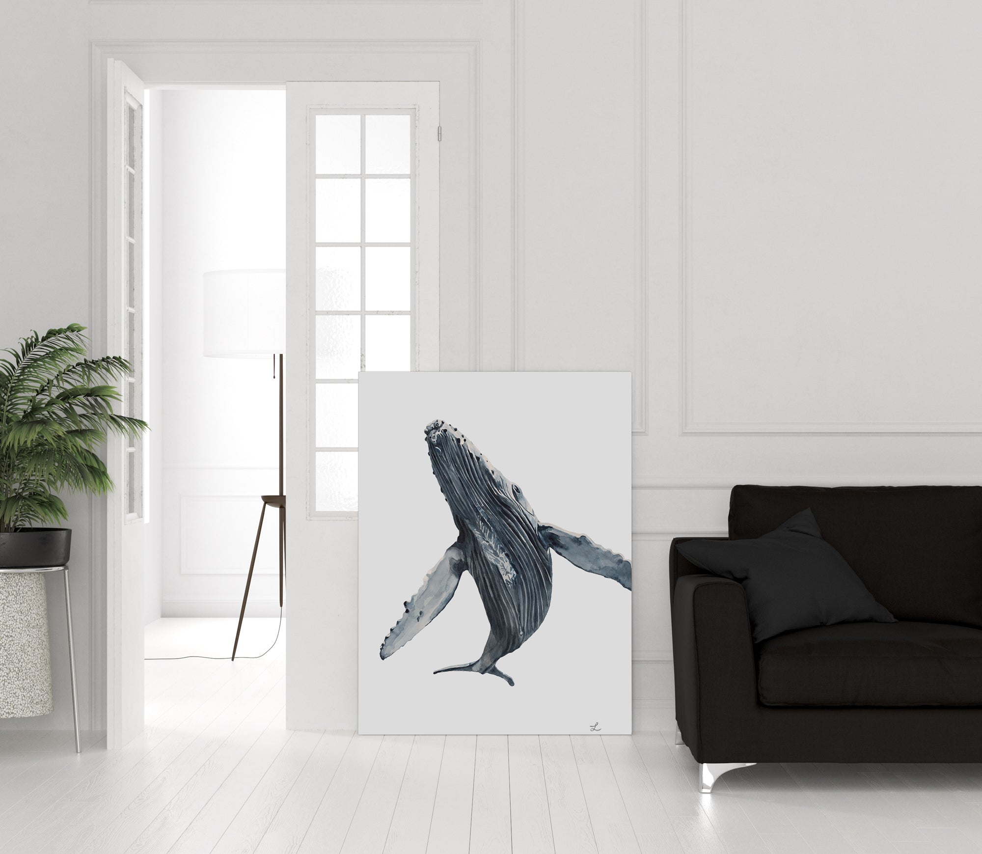 'The Dance' Hump Back Whale Limited Edition Watercolour Wall Print