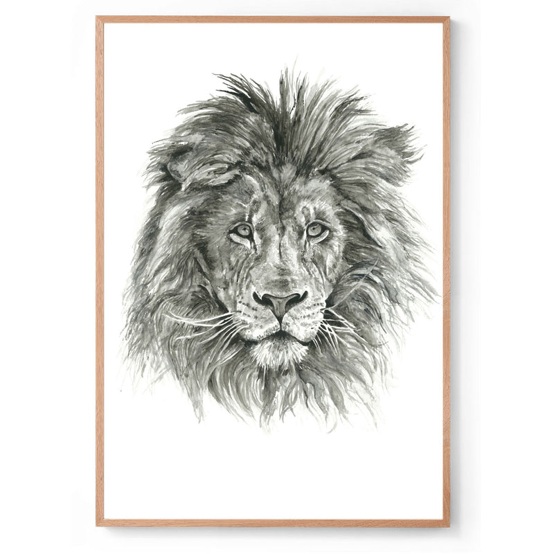 Cecile the Lion: Watercolour Wall Print