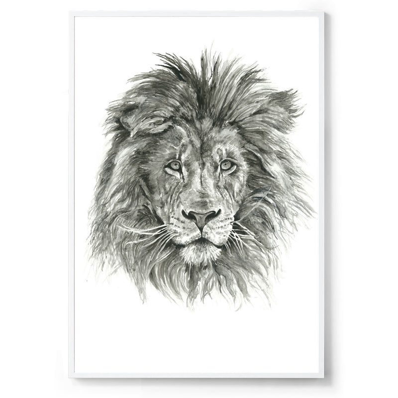 Cecile the Lion: Watercolour Wall Print