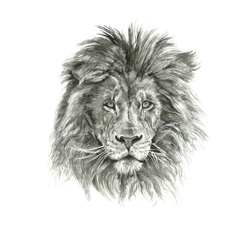 Cecile the Lion: Watercolour Wall Print