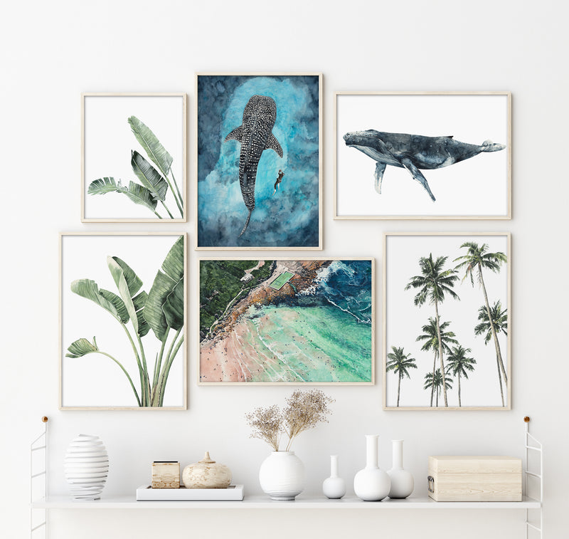 Tropical palm art wall prints