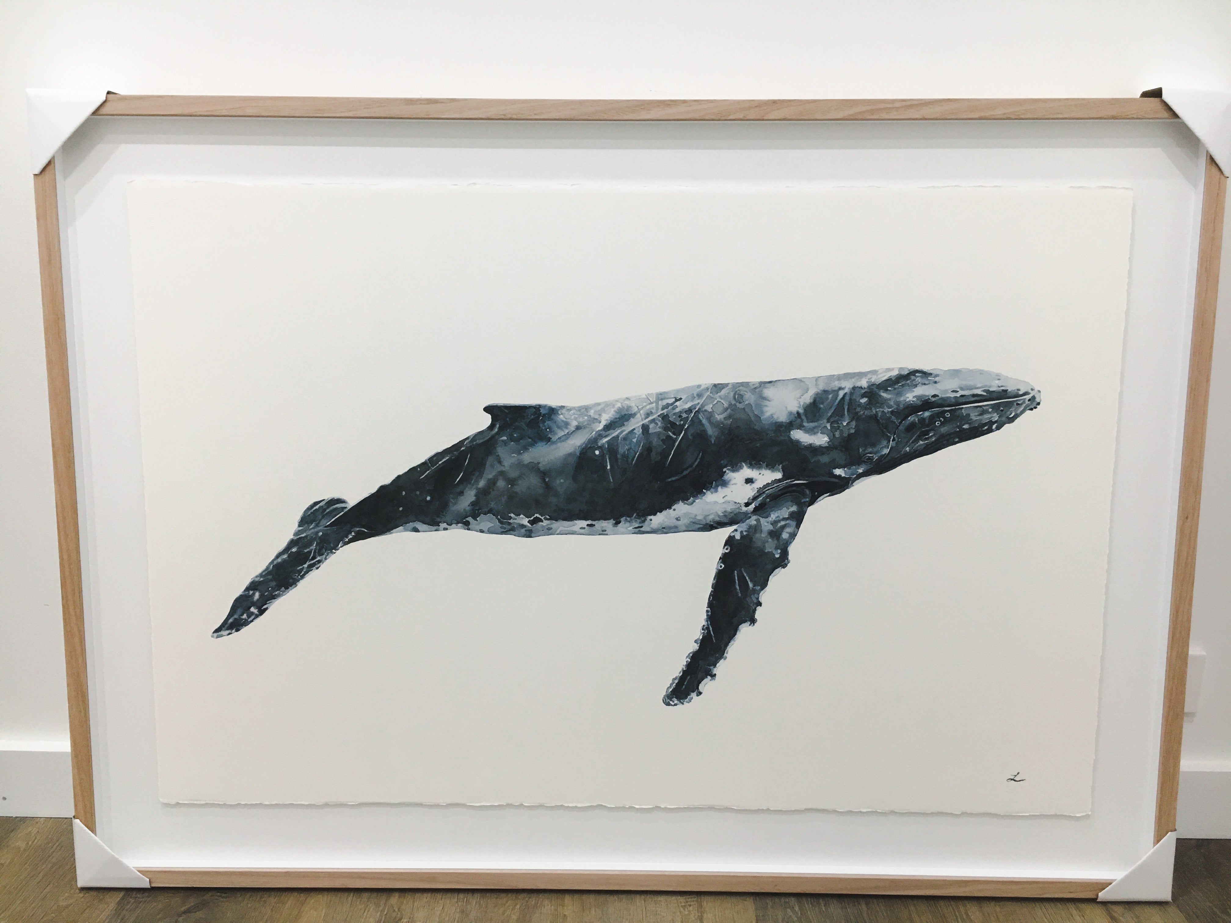 BILGOLA - The Hump Back Whale Original Watercolour Wall Artwork