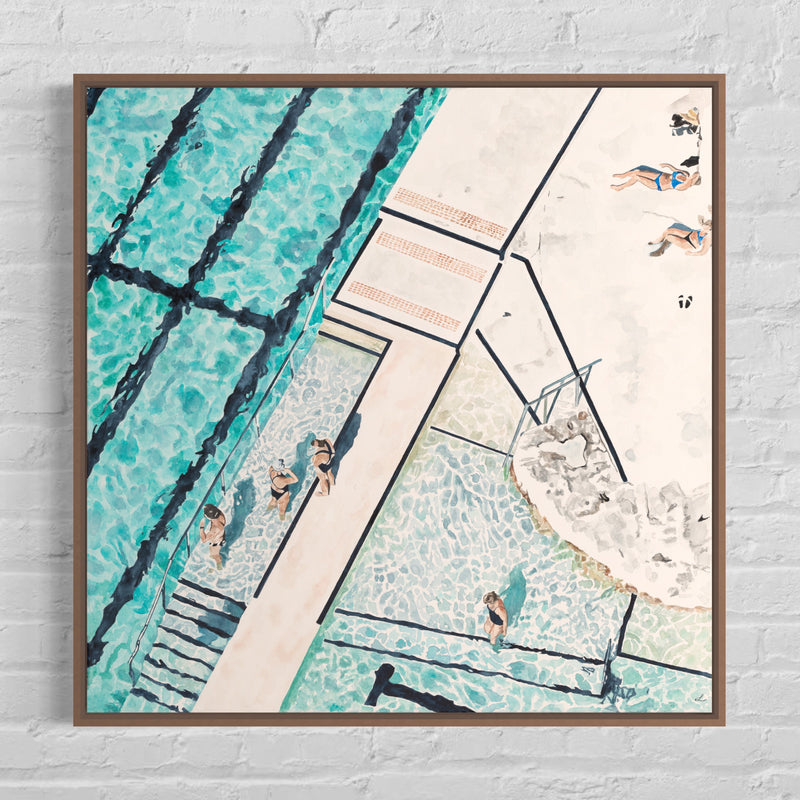 Dipping Days - Bondi Beach: Limited Edition Watercolour Wall Print