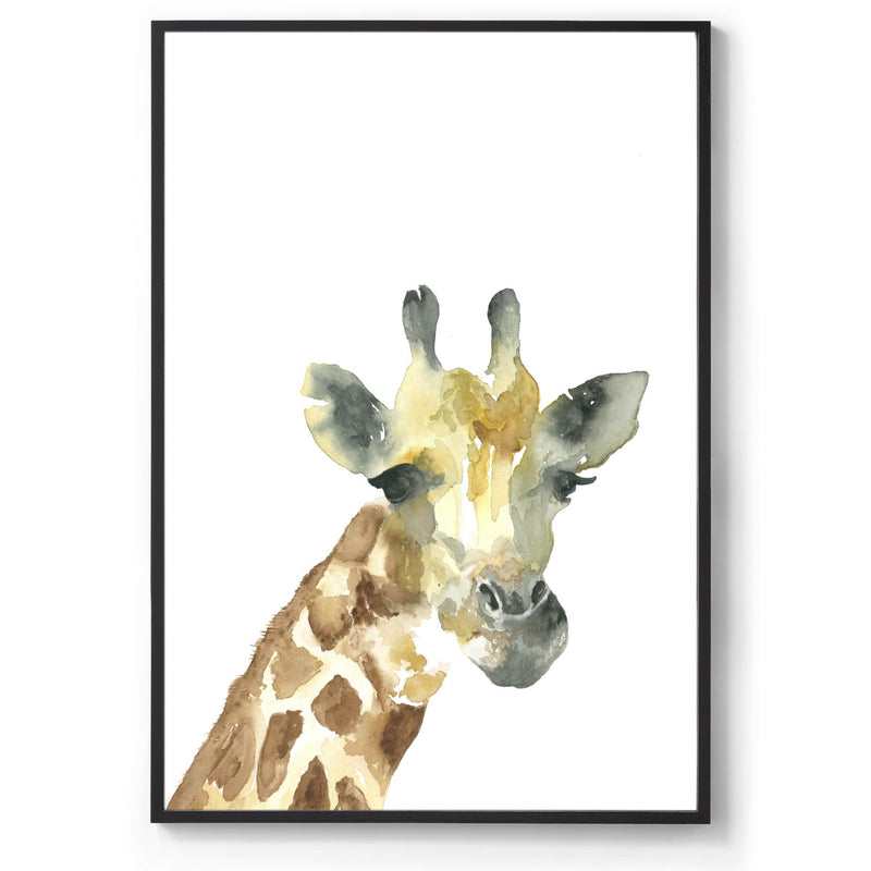 Jeremy the Giraffe: Watercolour Wall Print