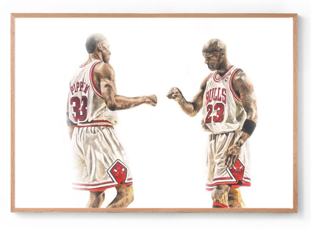 Scottie pippin and Michael Jordan art print