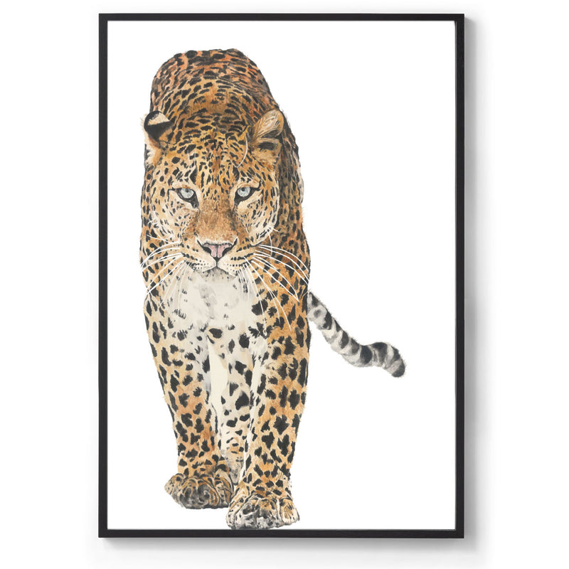 Zulu the Leopard: Watercolour Wall Print