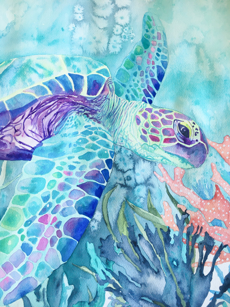 Turtle Reef: Original Watercolour Wall Artwork
