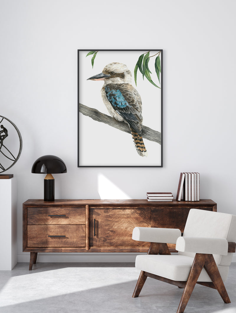Blue the Kookaburra: Original Watercolour Wall Artwork