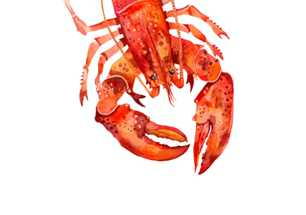 Watercolour lobster art print