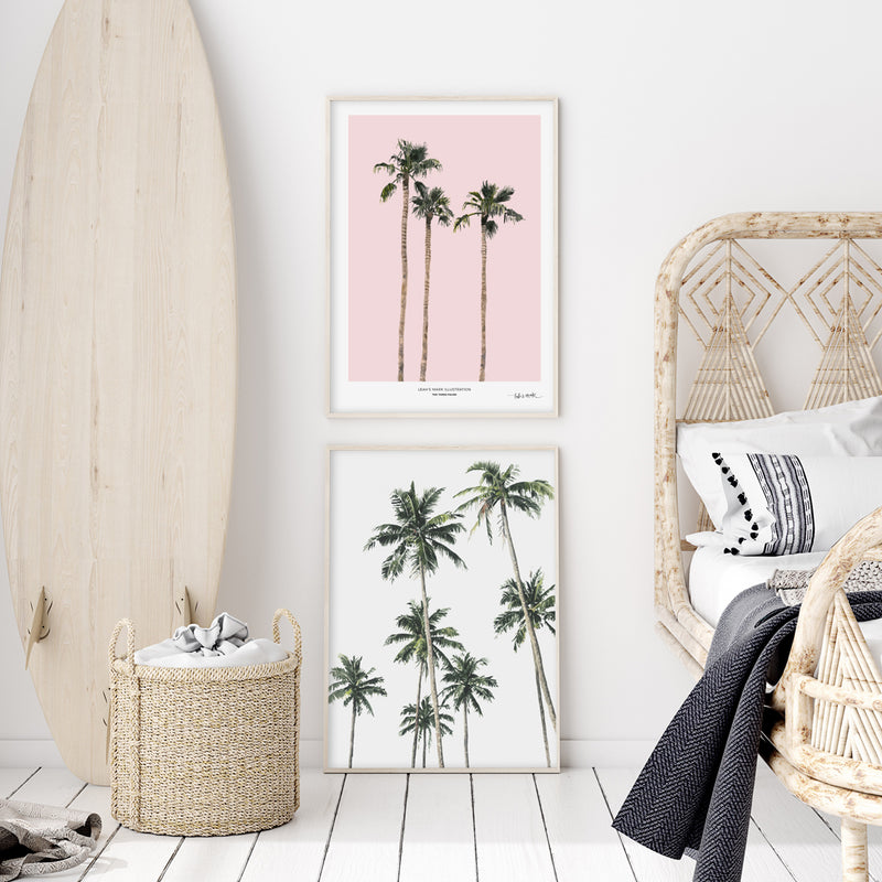 Palm tree tropical hamptons decor art print