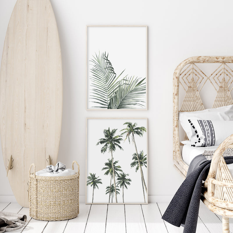 Hamptons styled frame tropical palm art print