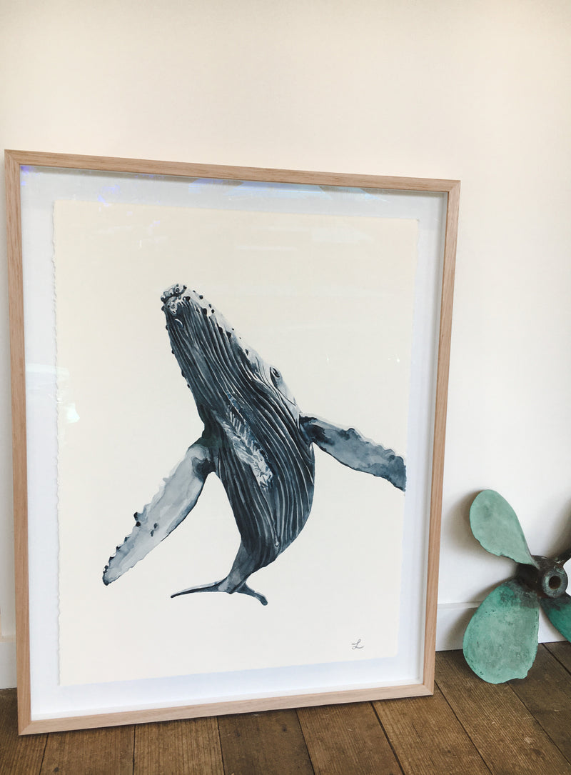'The Dance' Hump Back Whale Limited Edition Watercolour Wall Print
