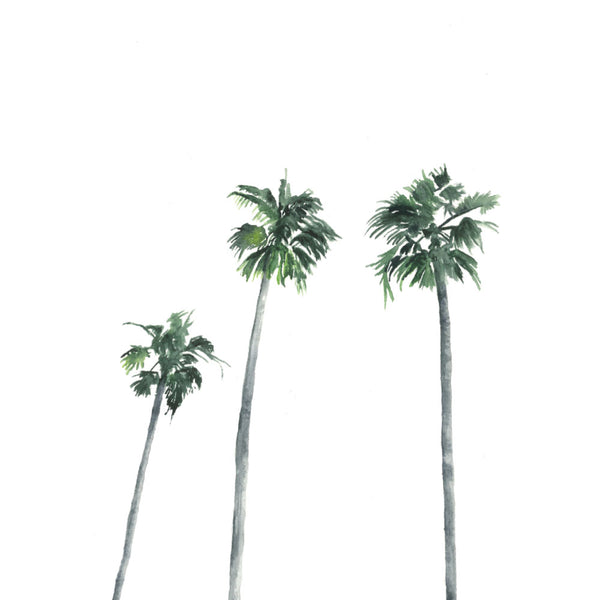 Three Palms: Original Watercolour Wall Artwork