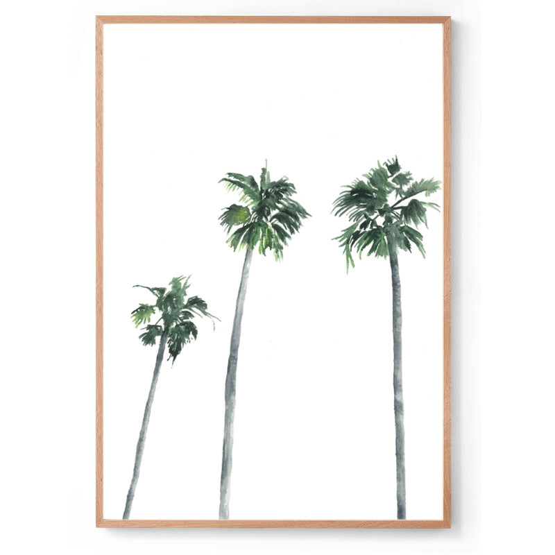 Three Palms: Original Watercolour Wall Artwork