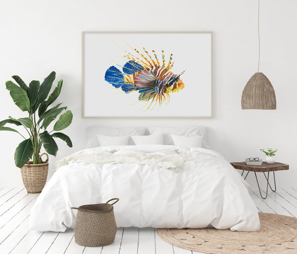 Coastal hamptons styled bedroom art print
