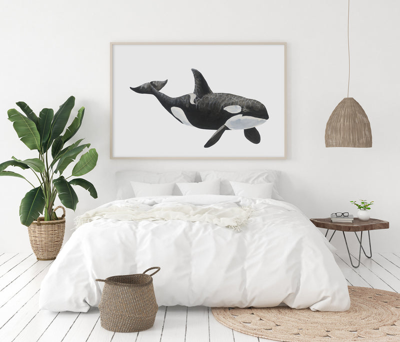 Tilikum the Orca: Watercolour Wall Print