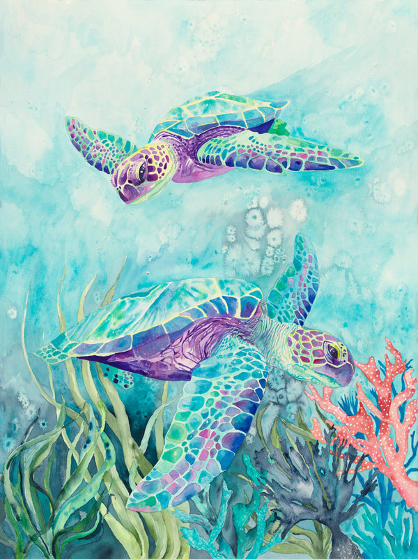 Turtle Reef: Original Watercolour Wall Artwork