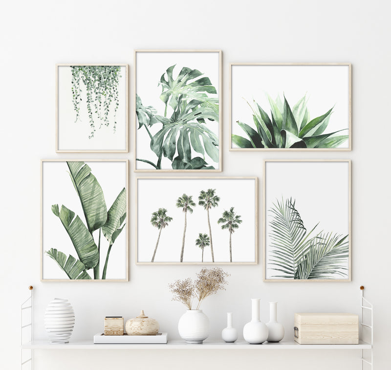 Botanical art prints coastal Hamptons style