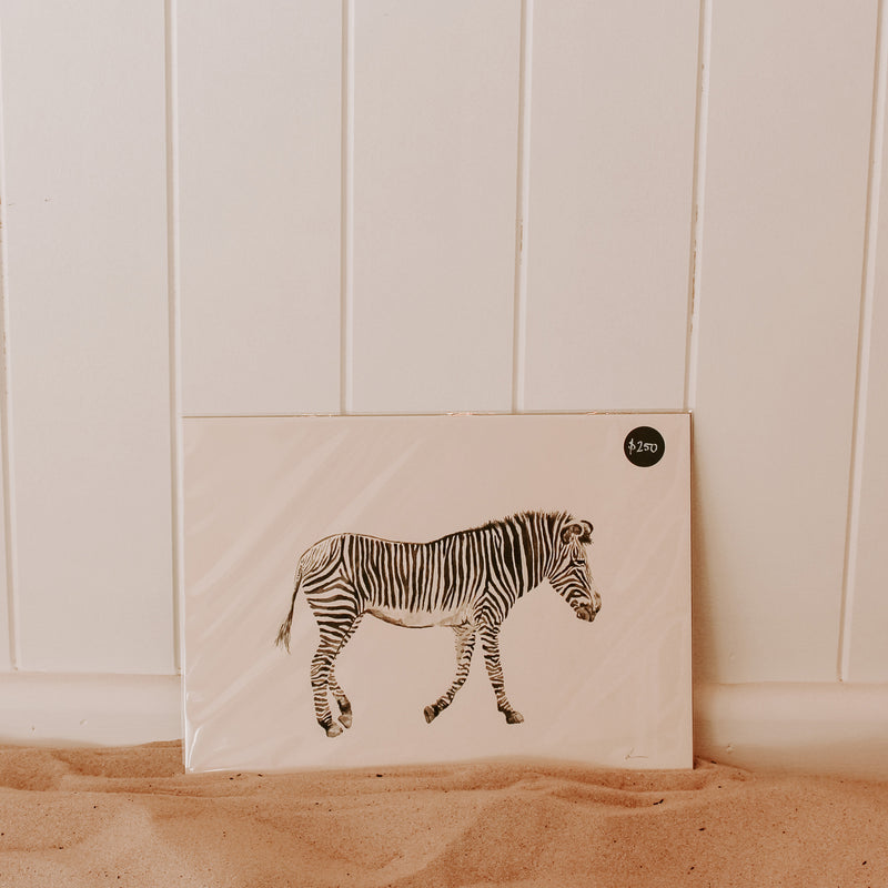 Zane the Zebra: Original Watercolour Artwork