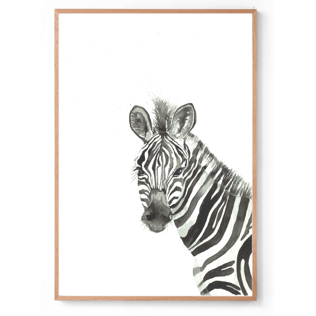 Zeus the Zebra: Watercolour Wall Print