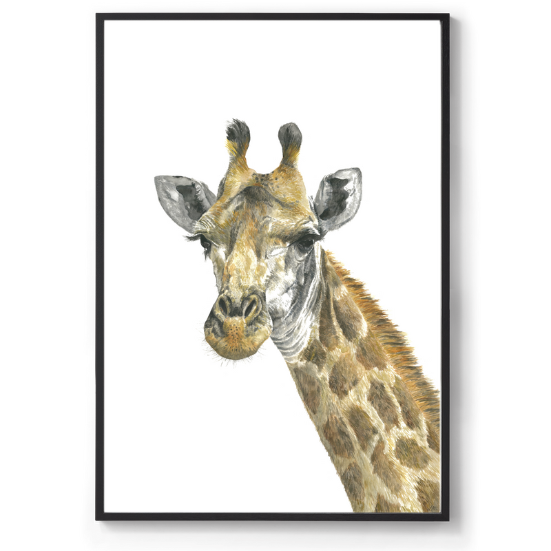 Ralph the Giraffe: Watercolour Wall Print