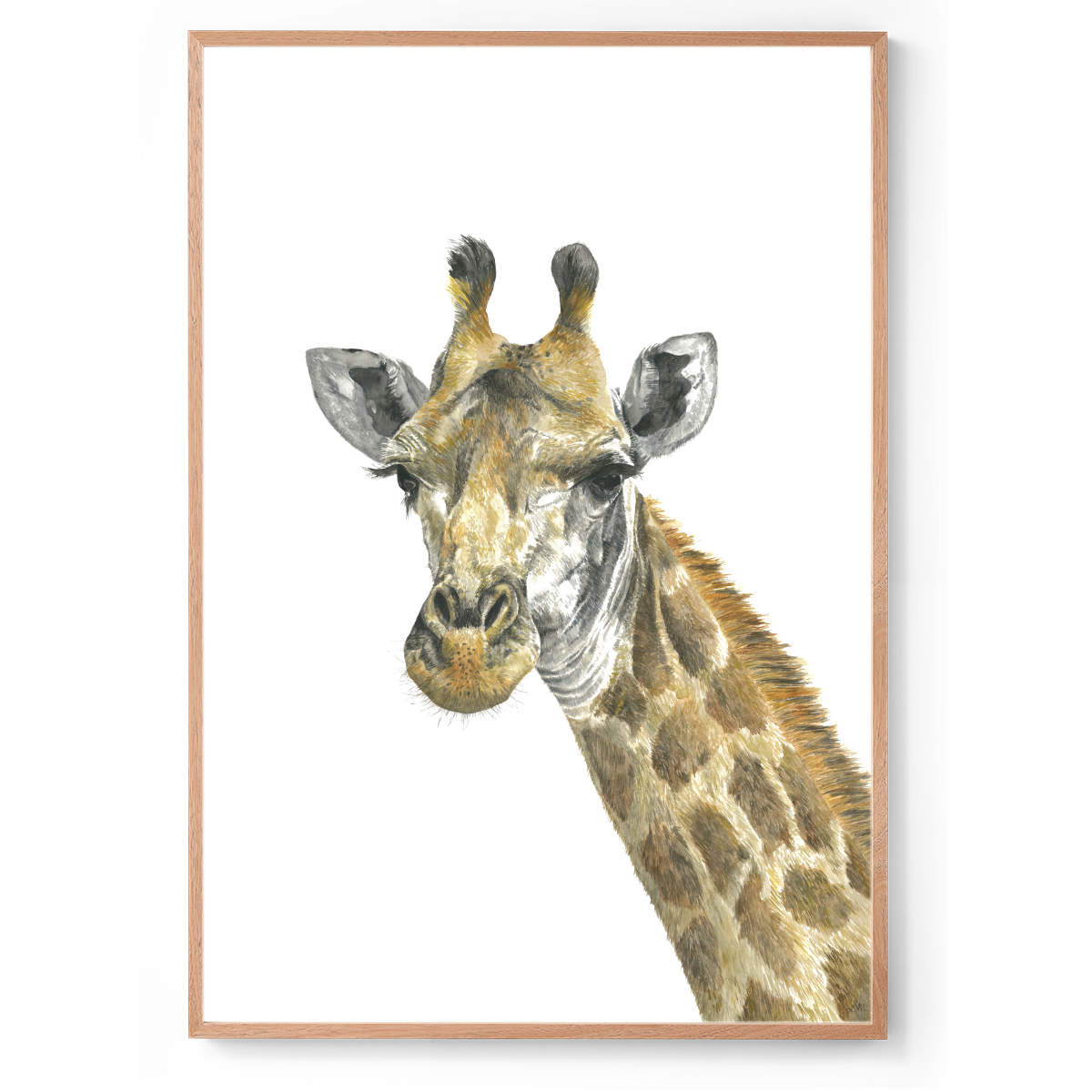 Ralph the Giraffe: Watercolour Wall Print